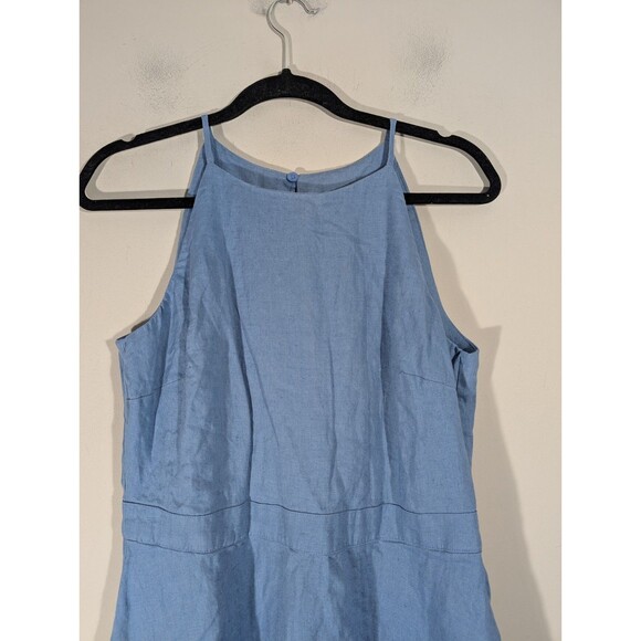 Boden Womens Blue Linen Sleeveless Maxi A Line Riviera Dress Sz 8 Preppy Coastal - Picture 7 of 9